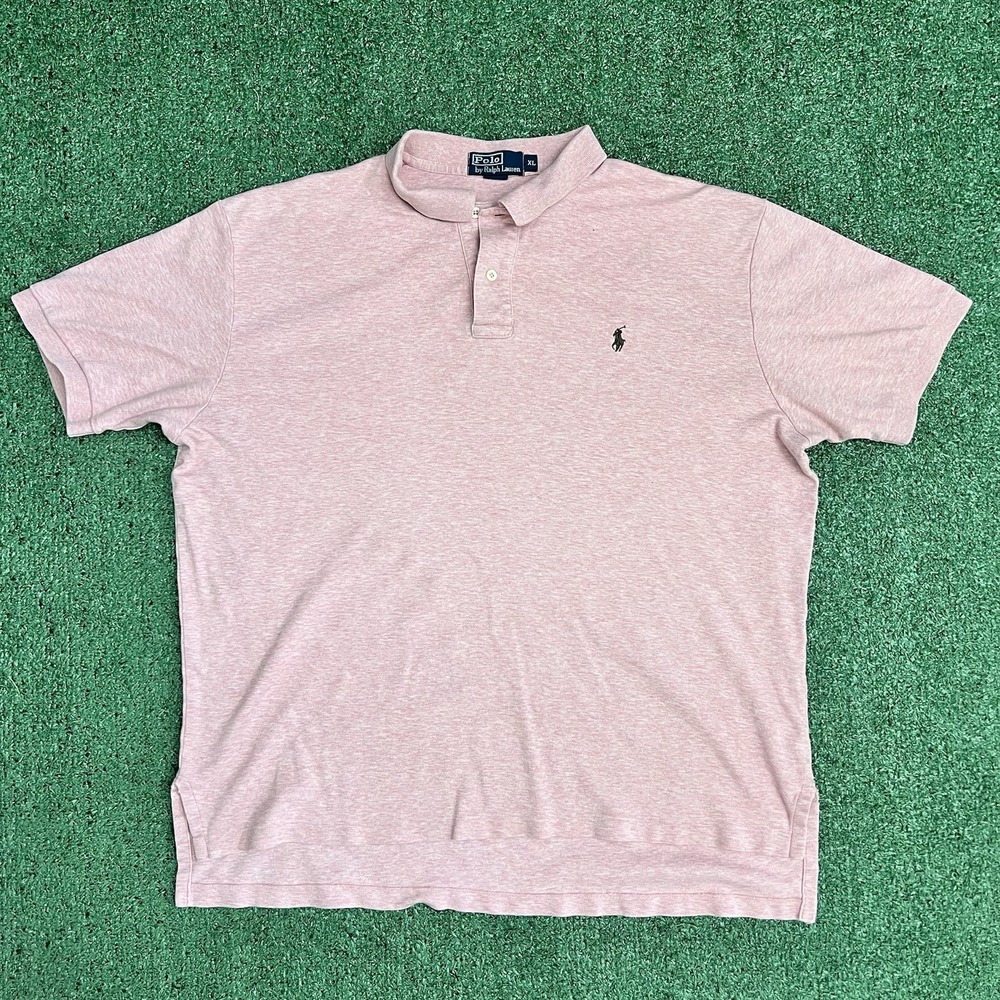 Vintage Polo Ralph Lauren Interlock Cotton Pink Short Sleeve XL Polo Shirt Soft